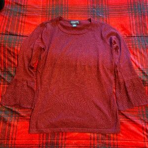 Liz Claiborne burgundy sparkly women's blouse